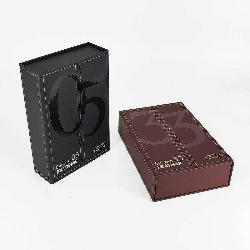 সোনার ফয়েল বিশদ এবং ইভা ফোম সন্নিবেশ এইচপি 019 সহ হস্তশিল্পের অনমনীয় পারফিউম প্যাকেজিং